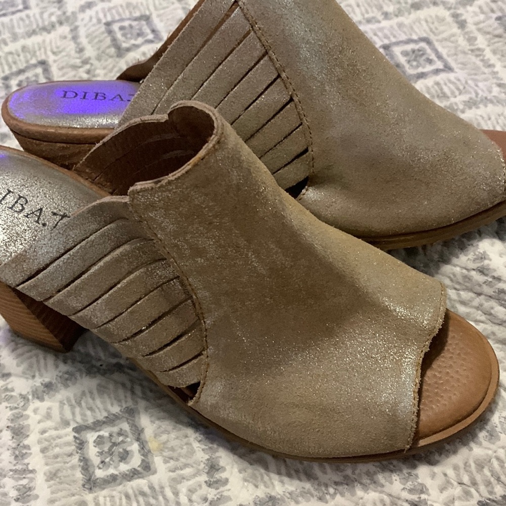 Diba.True metallic open toe mule